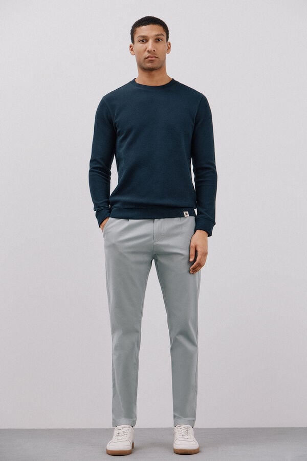 Cortefiel Calças calças chino afuniladas com pinças Azul