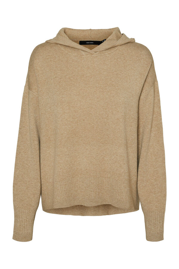 Vero Moda Jersey de punto con detalle de capucha Marr&oacute;n