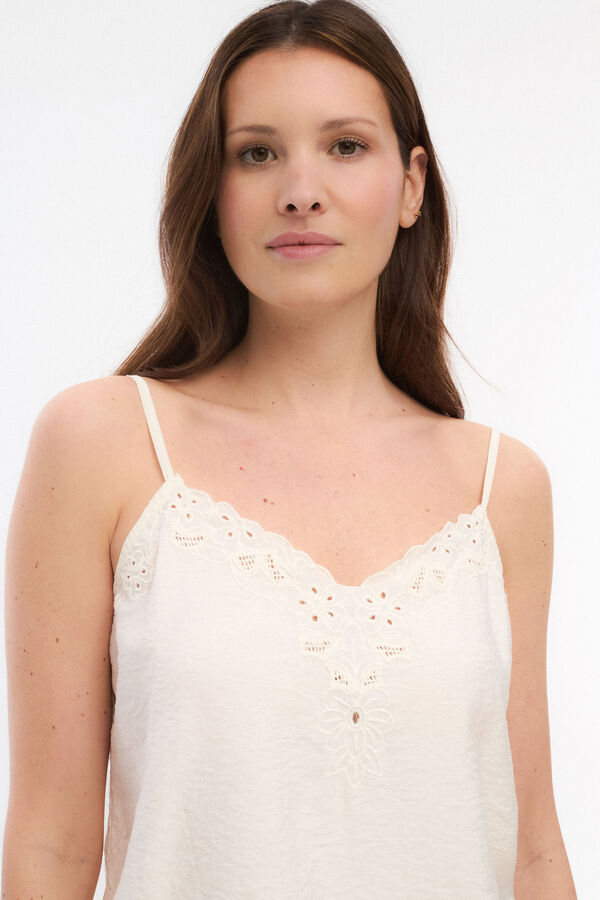 Vila Top de alças de viscose Cinzento