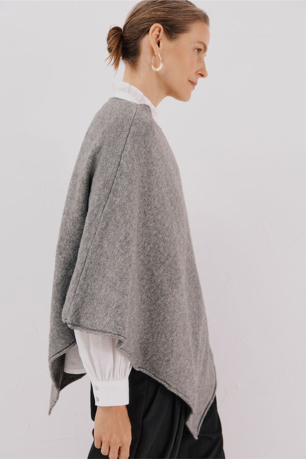 Cortefiel Poncho de toque suave Cinzento