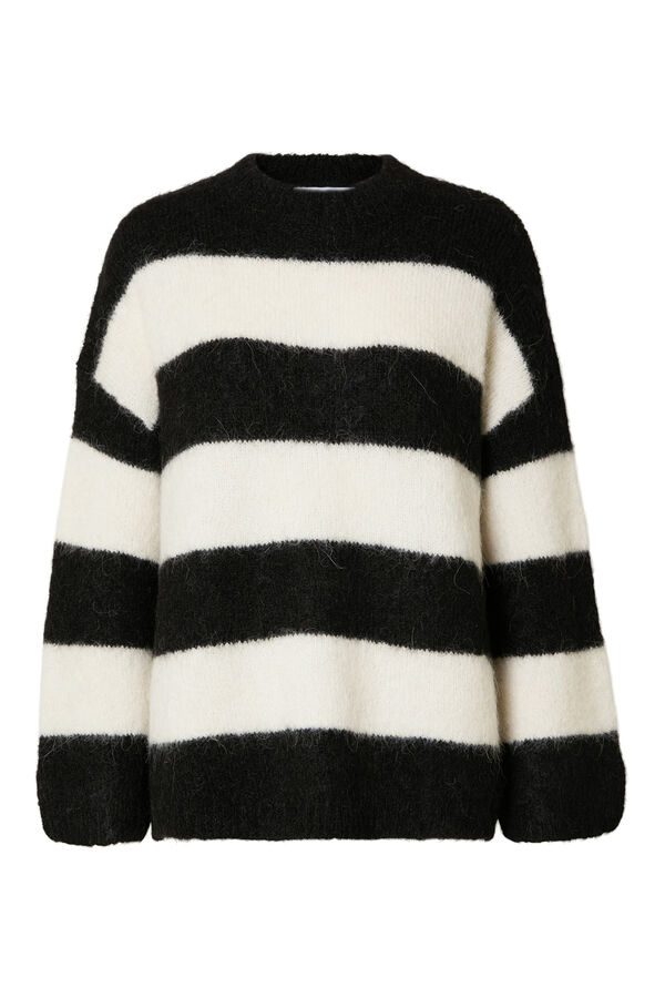 Selected Femme Jersey de Alpaca con cuello redondo. Negro