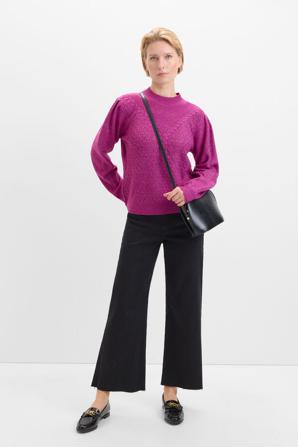 Cortefiel Jersey ochos y calados Morado