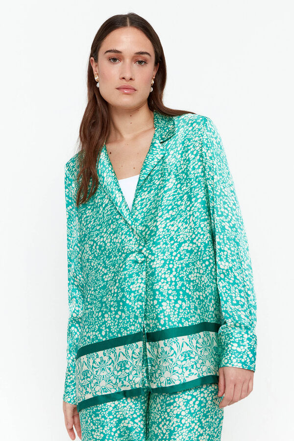 Vero Moda Blazer fluida estampada Turquesa