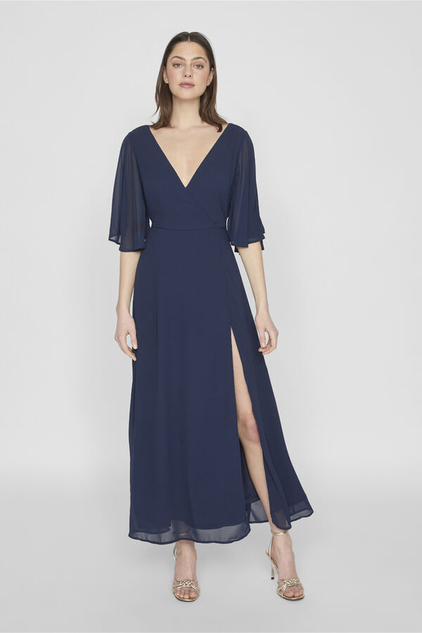 Vila Vestido largo cruzado Azul marino