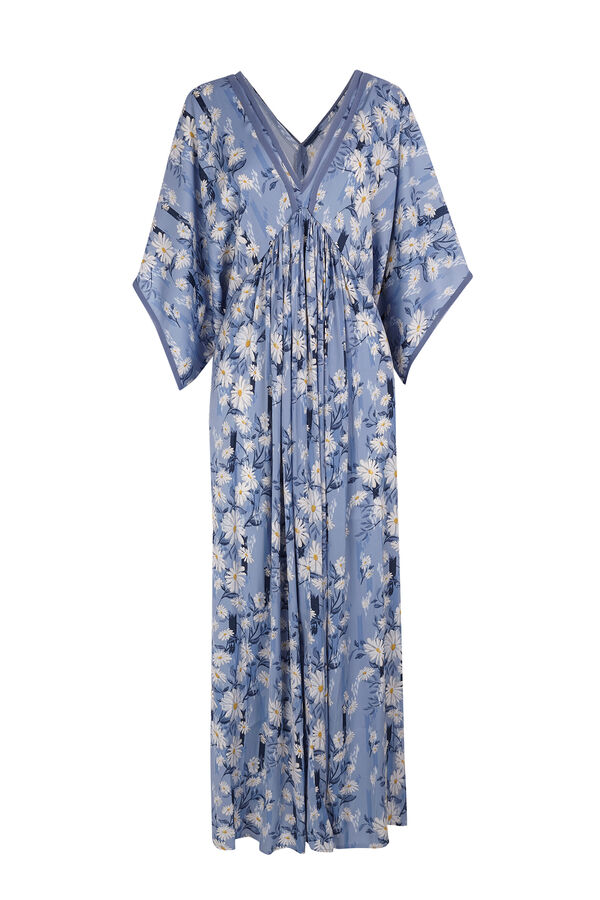 Slowlove Vestido margaritas satinado Estampado azul