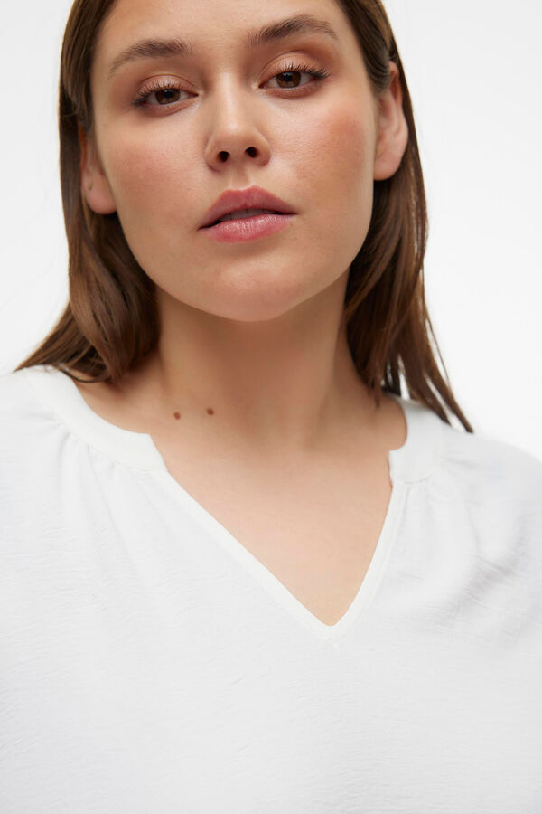 Vero Moda Curve Top de manga comprida e gola em V Curve Branco