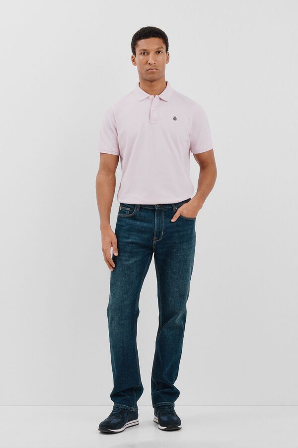 Cortefiel Polo b&aacute;sico piqu&eacute; Rosa