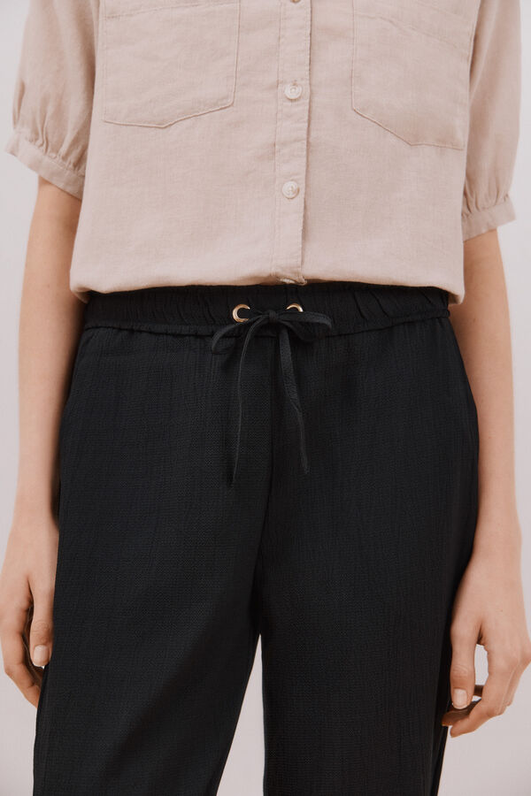 Cortefiel Calças muito fluído Preto