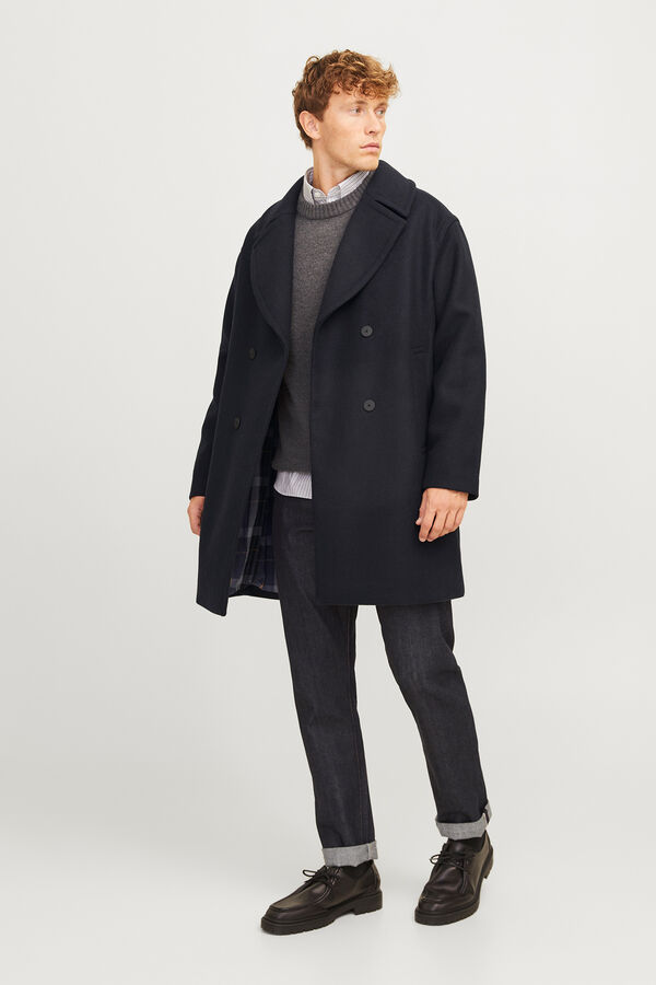 Jack & Jones Abrigo cruzado solapas Azul marino