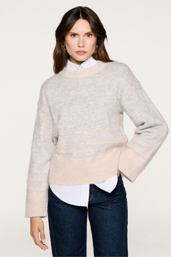 Selected Jersey lana y alpaca Beige