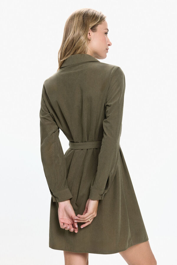 Vero Moda Vestido camisa de veludo cotel&ecirc; Verde