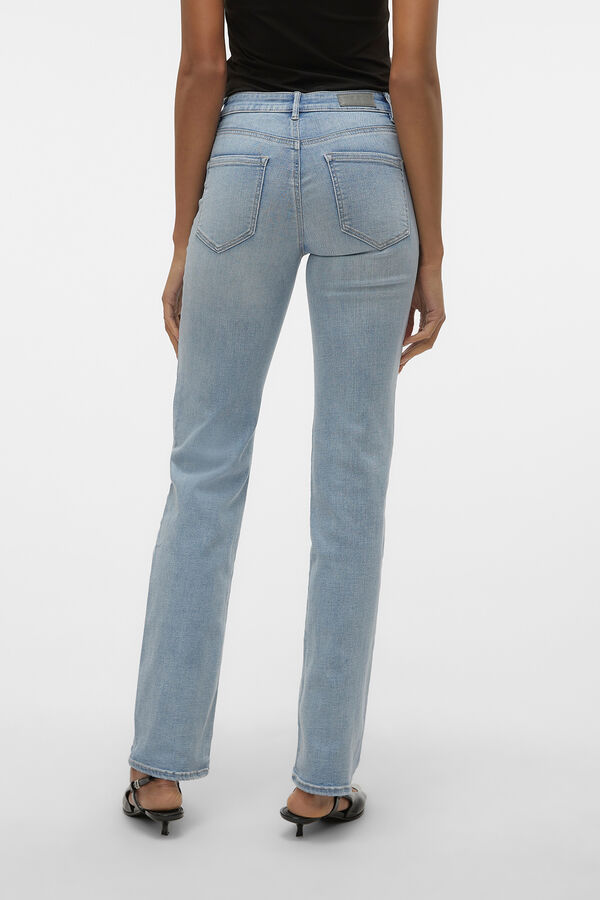 Vero Moda Jeans rectos tiro alto Azul