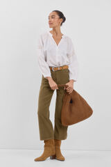 Cortefiel Cal&ccedil;as palazzo bombazina Verde