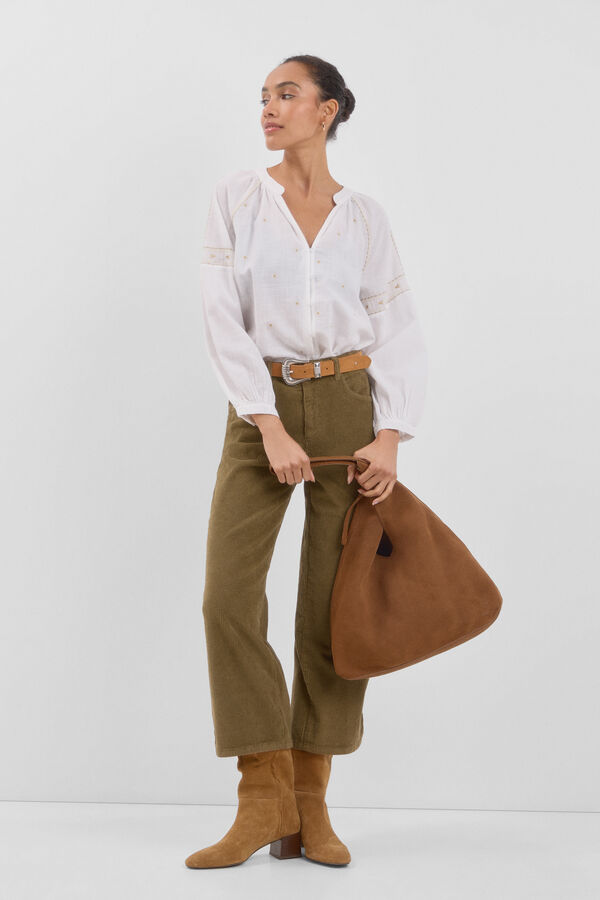 Cortefiel Cal&ccedil;as palazzo bombazina Verde