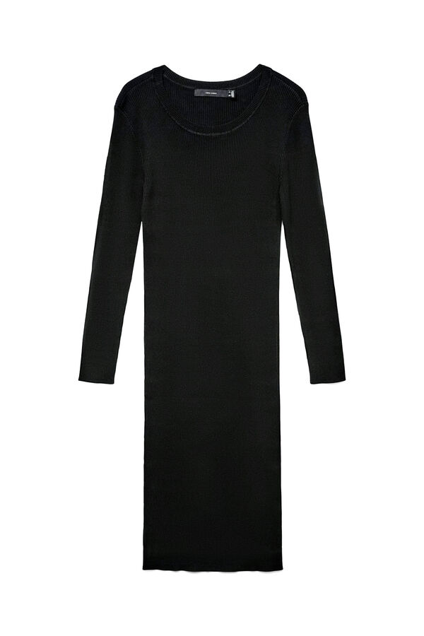 Vero Moda Vestido de punto midi de manga larga Negro