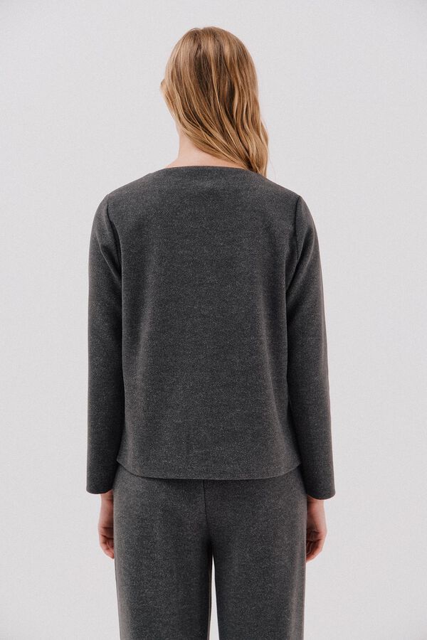 Cortefiel Top escote chimenea Gris oscuro