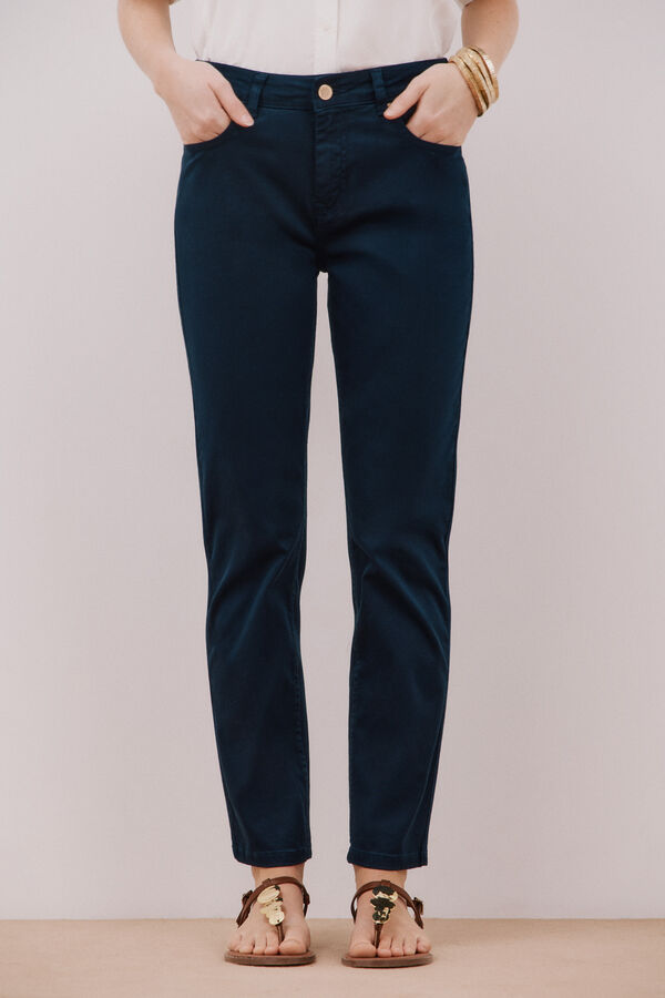 Cortefiel Cal&ccedil;a skinny cropped colorida Azul