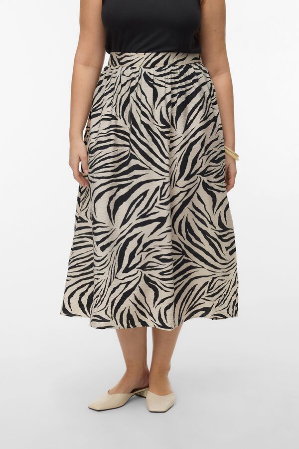 Vero Moda Curve Falda 7/8 estampada talla grande Estampado beige