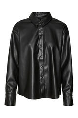 Vero Moda Camisa comprida com efeito de pele  Preto