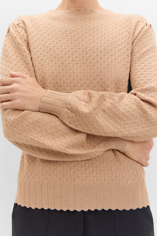 Cortefiel Camisola malha estrutura Tostado