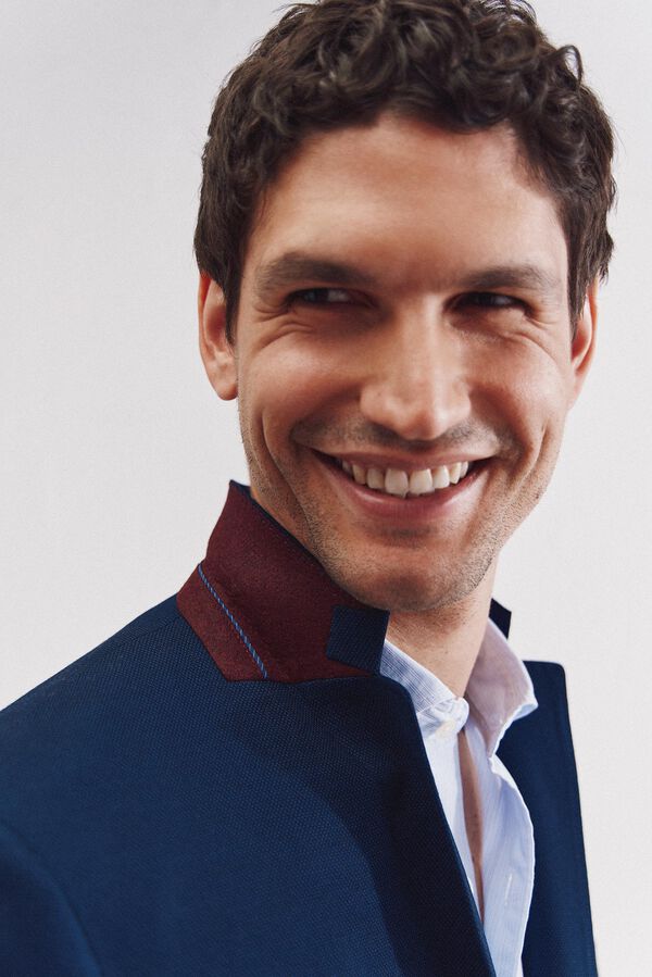 Cortefiel Americana ojo de perdiz azul serie XXI Azul oscuro