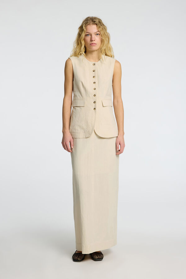 Selected Femme Top/ Colete abotoado Cinzento