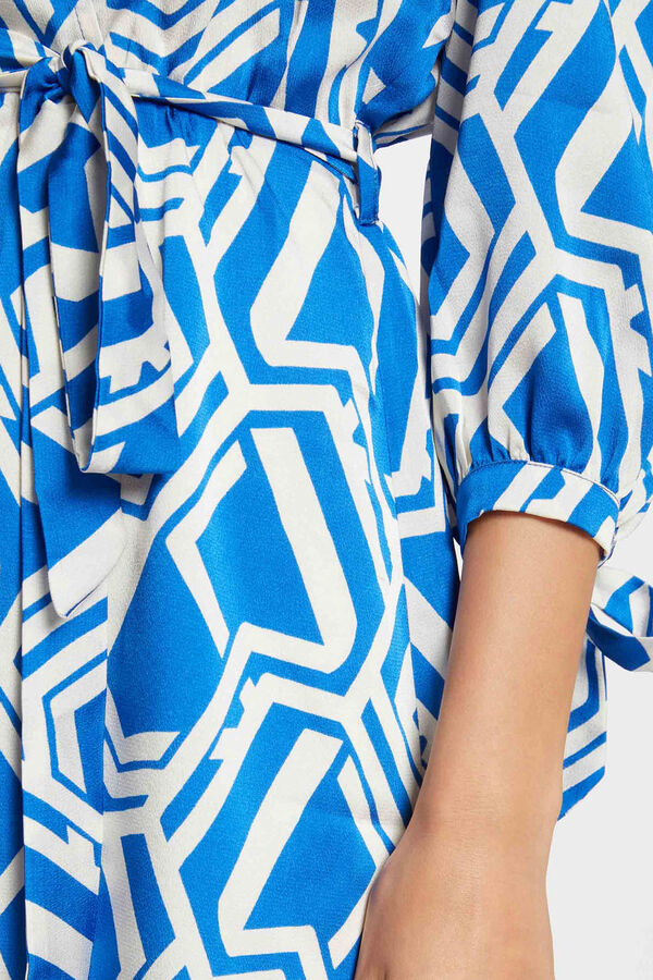 Morgan Vestido curto estampado Azul