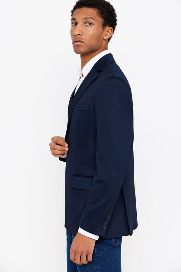 Cortefiel Americana de punto Azul marino