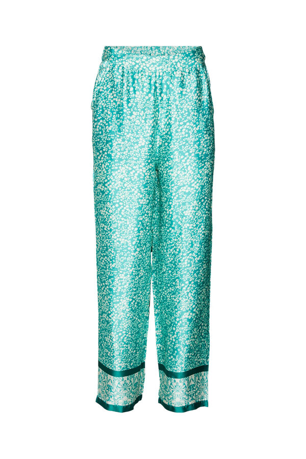 Vero Moda Pantal&oacute;n largo efecto satinado Turquesa