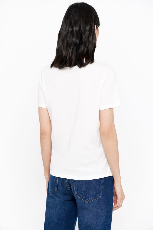 Cortefiel T-shirt estampado floral Branco