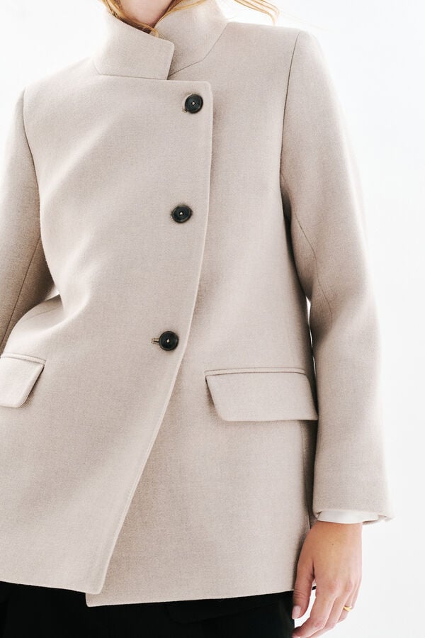 Caroll Abrigo lana Gris