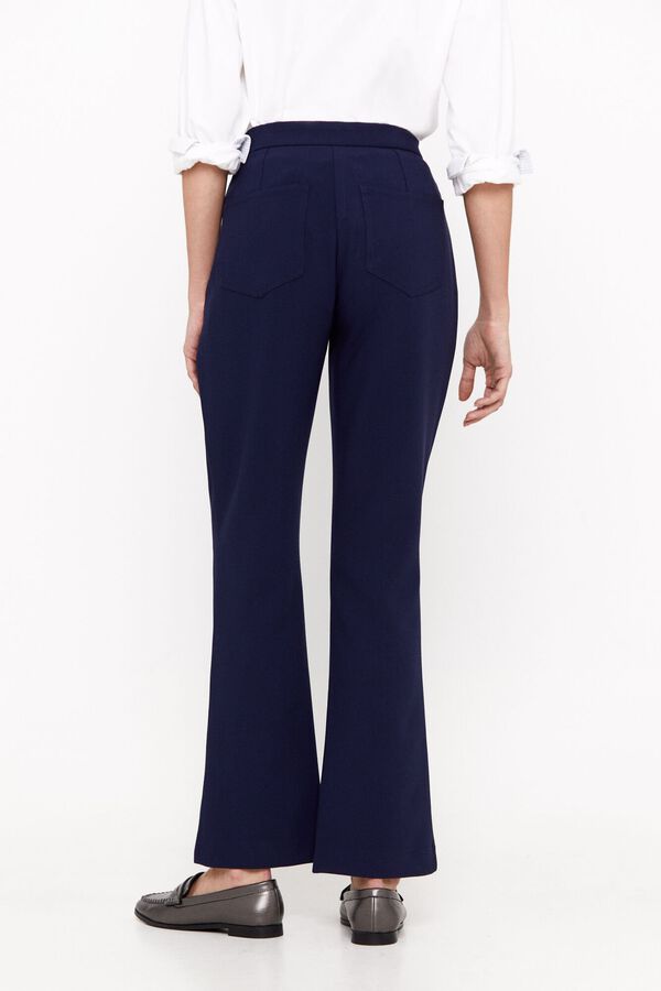 Cortefiel Pantal&oacute;n flare de vestir Azul marino