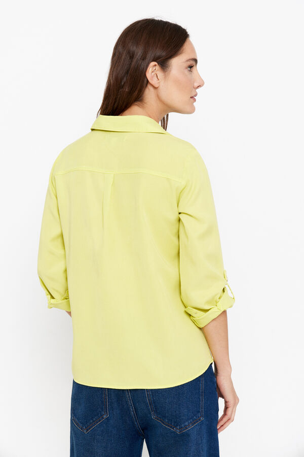 Cortefiel Camisa vaquera tencel Amarillo