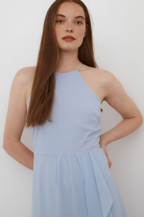 Vila Vestido cuello halter Azul