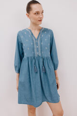 Cortefiel Vestido corto vaquero Azul