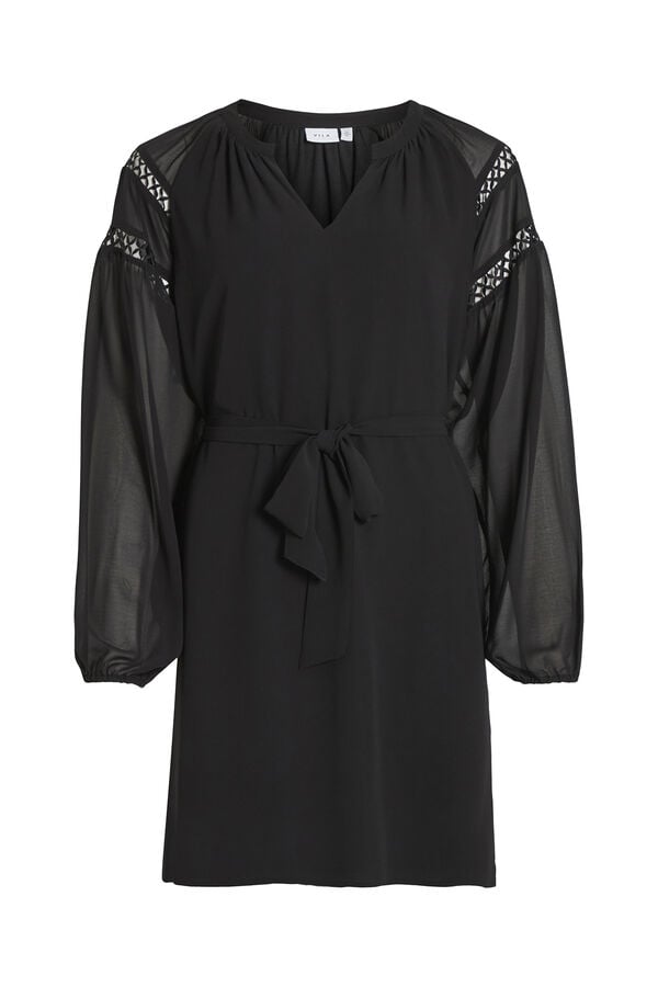 Vila Vestido curto de manga comprida  Preto