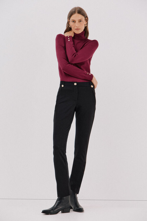 Cortefiel Pantal&oacute;n de mujer de punto Negro