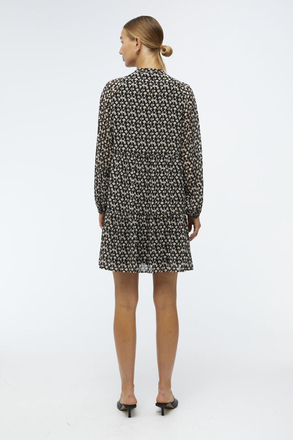 Object Vestido curto com capa Preto