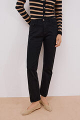 Cortefiel Cal&ccedil;a jeans reta  Preto