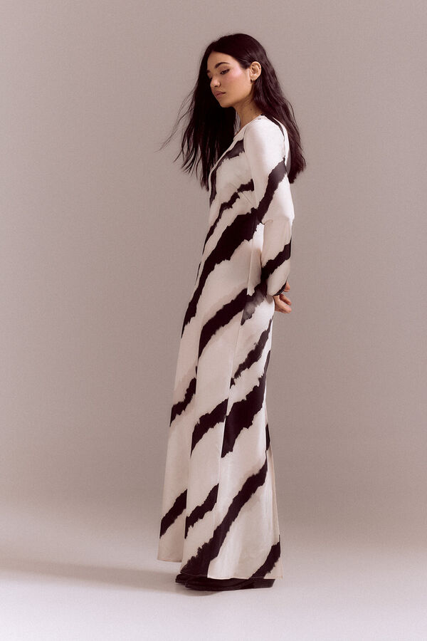 Slowlove Vestido recto rayas tie dye Multicolor