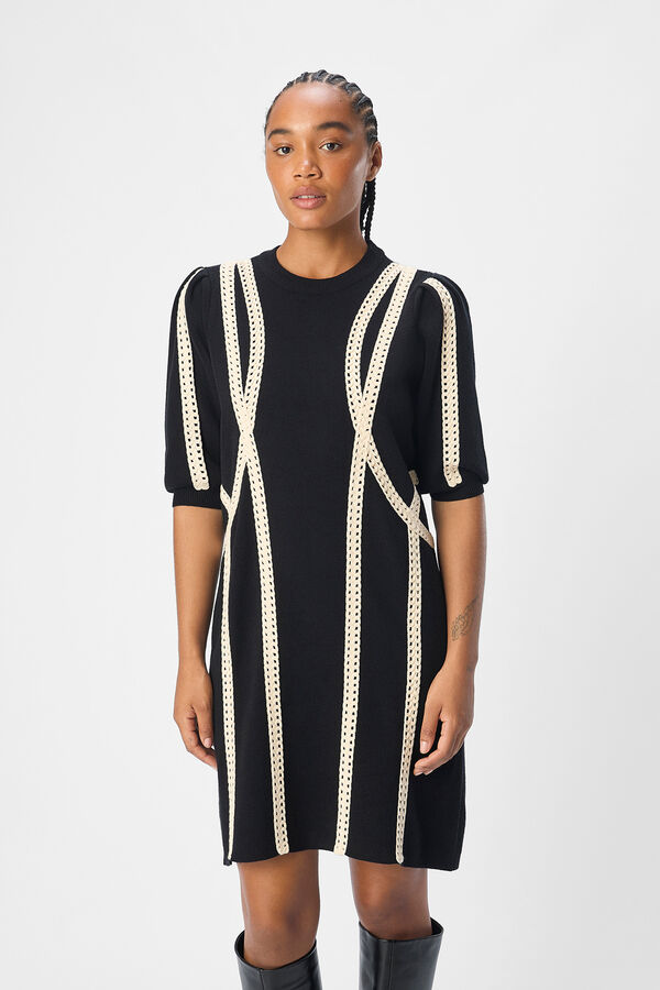 Object Vestido corto punto Negro