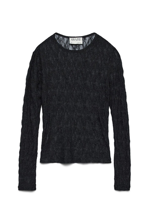 Vero Moda Top encaje manga larga Negro