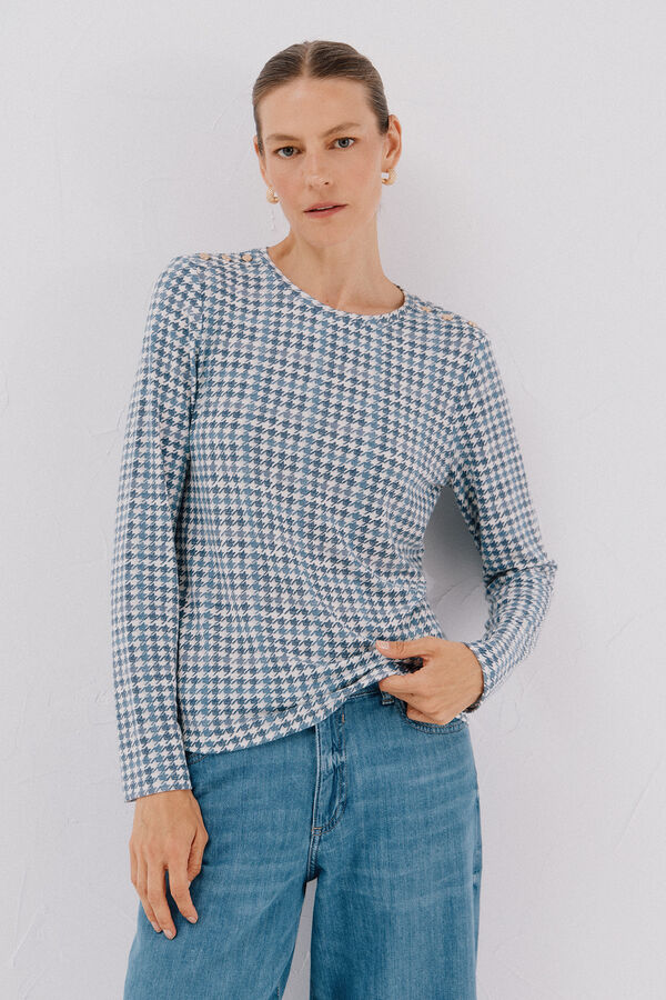 Cortefiel Camisa de caixa de bot&otilde;es Azul