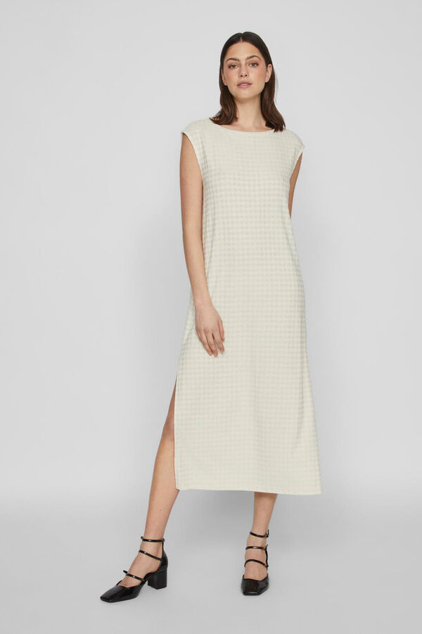 Vila Vestido midi con manga corta Gris
