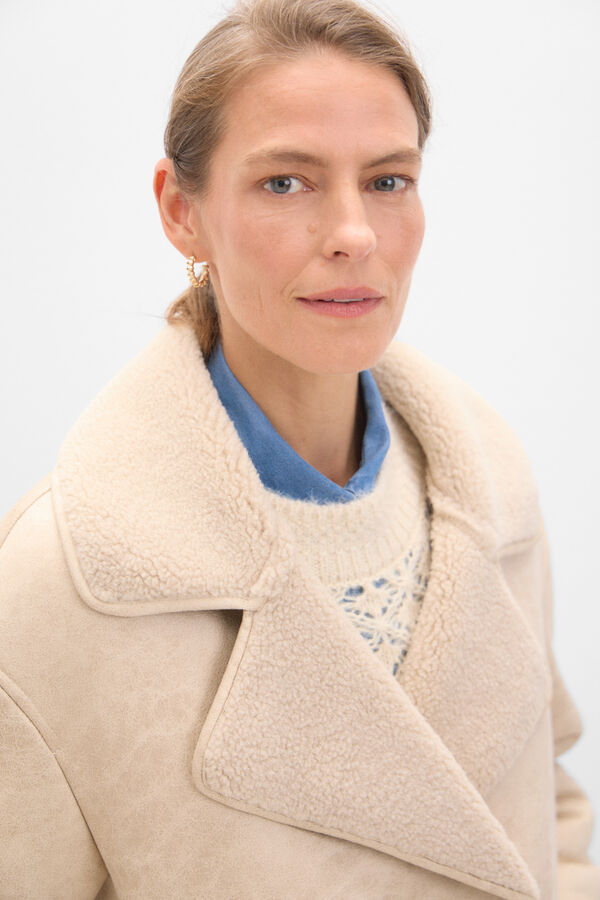 Cortefiel Chaqueta efecto doble faz Marfil