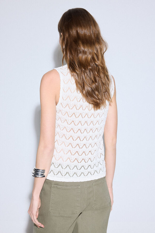 Slowlove Top punto estructura Marfil