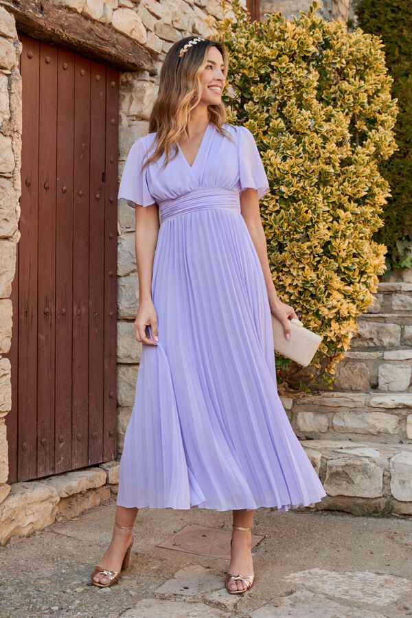 Pol&iacute;n Et Moi Vestido largo con plisados Turquesa