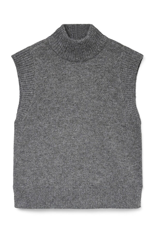 Vero Moda Chaleco de punto cuello alto Gris