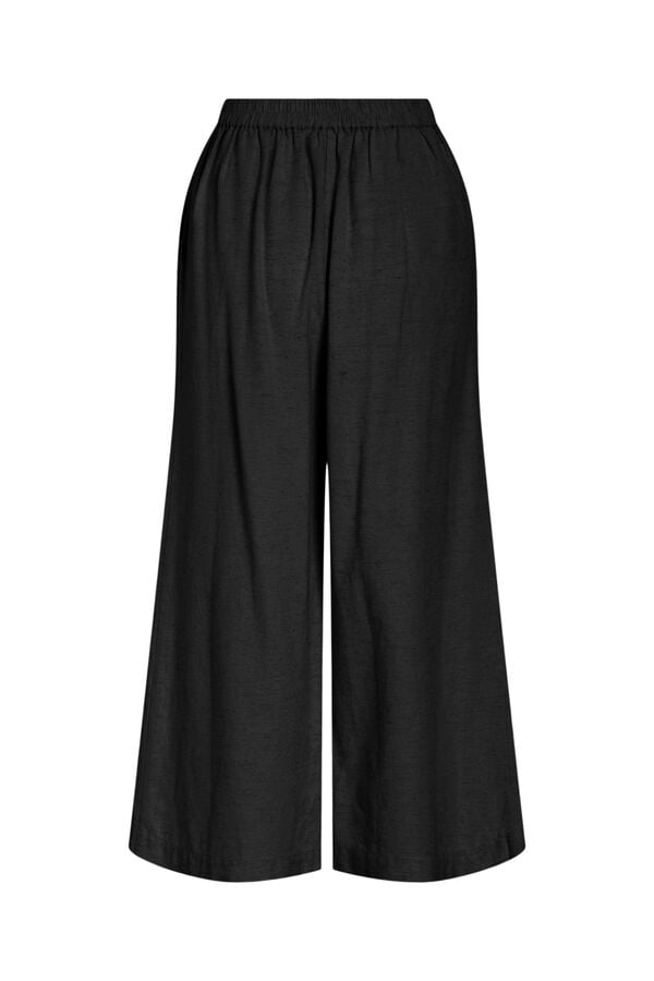 Vila Cal&ccedil;a culotte de linho para mulher Preto