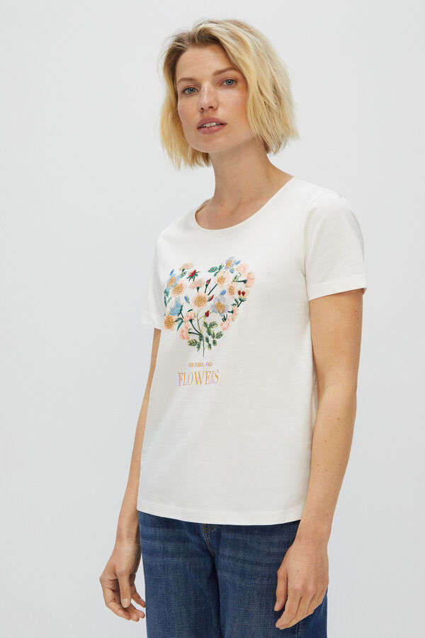 Cortefiel Camiseta estampado floral Multicolor